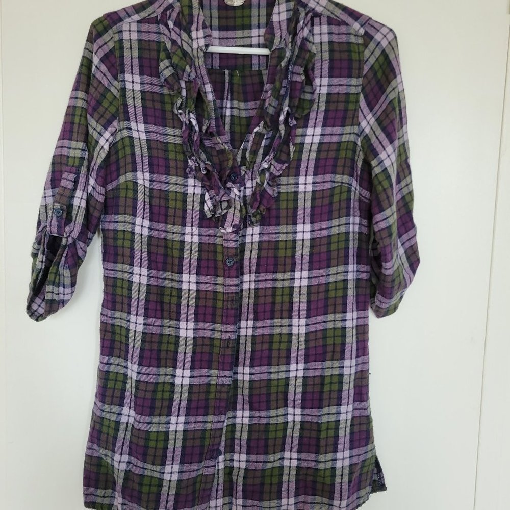 Purple plaid top